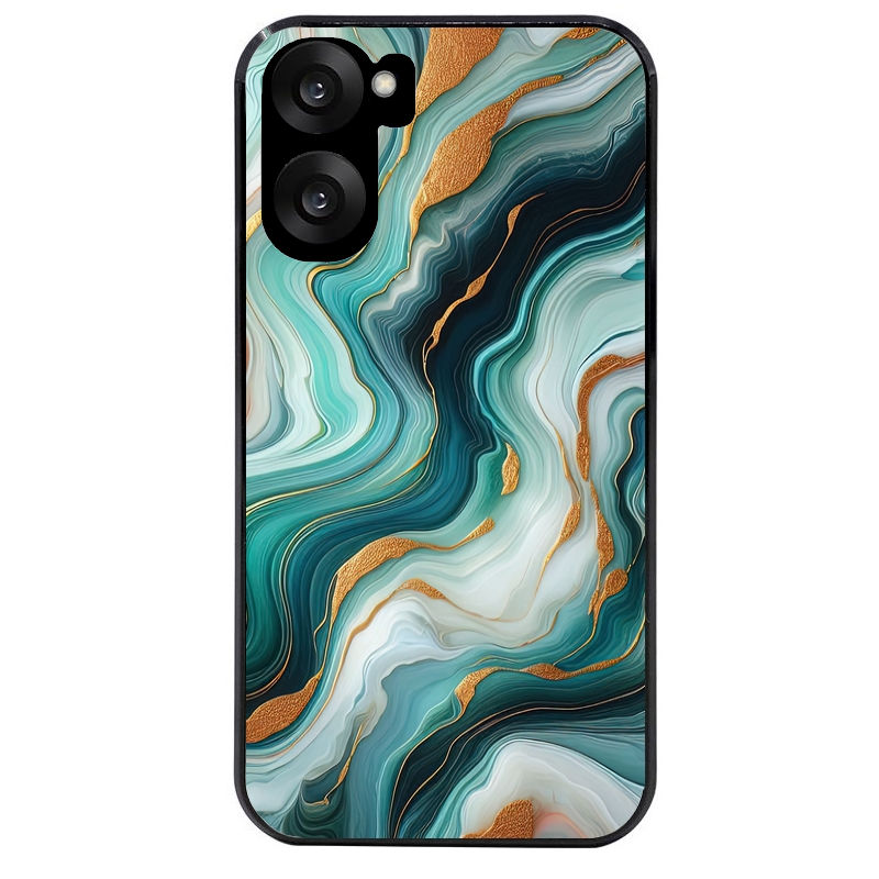 Coque noire taperso pour OnePlus Nord CE5 avec motif marbre vert protection antichoc personnalisée