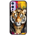 Coque noire taperso pour OnePlus 9 et 9 PRO avec motif tigre style hip hop protection antichoc personnalisée