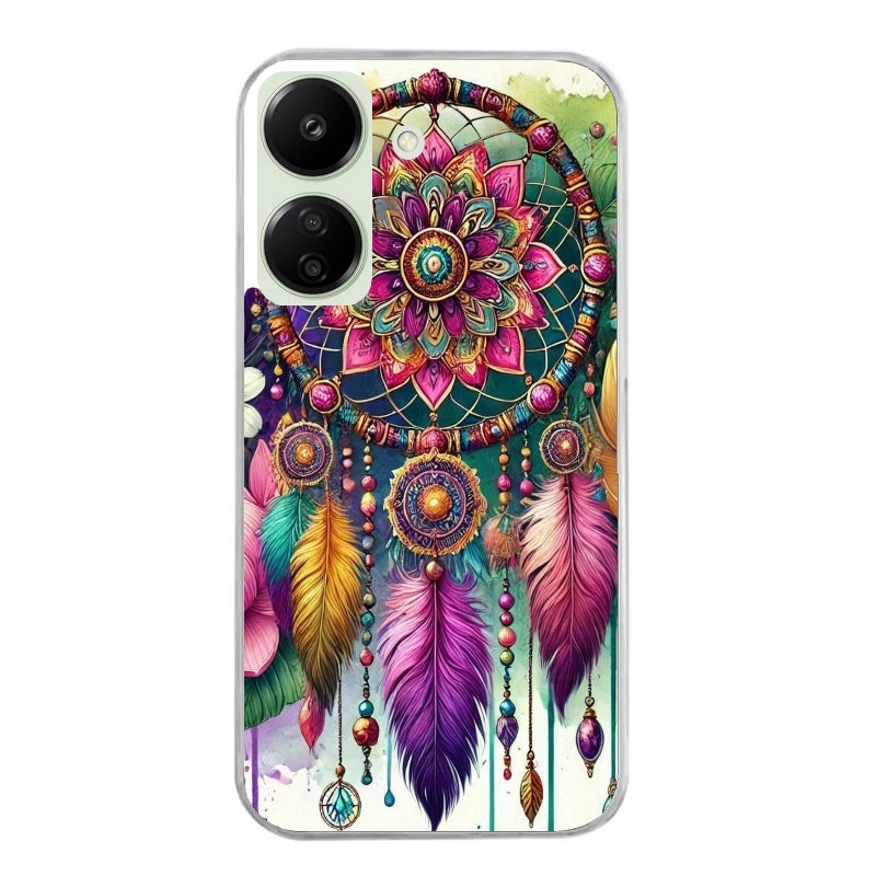 Coque taperso pour POCO C65 4G avec motif dreamcatcher et mandala protection antichoc personnalisée