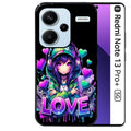 Coque noire taperso pour Redmi Note 13 PRO PLUS 5G avec motif anime manga et love protection antichoc personnalisée