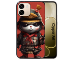 Coque noire taperso pour OPPO A6 A6X 4G et 5G avec motif panda et samourai protection antichoc personnalisée