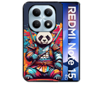 Coque noire taperso pour Redmi Note 15 et PRO PLUS 4G 5G avec motif panda katana personnalisee protection antichoc personnalisée