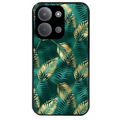 Coque noire taperso pour POCO C85 avec motif palmier vert protection antichoc personnalisée