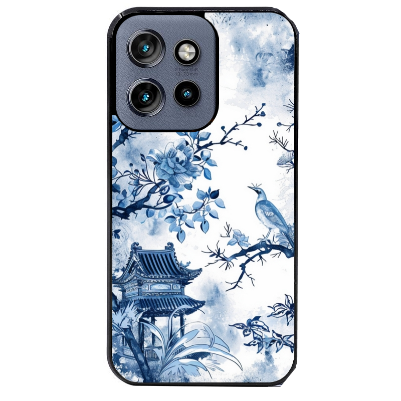 Coque noire taperso pour Moto Edge 60 et Neo Fusion Pro avec motif japan art protection antichoc personnalisée