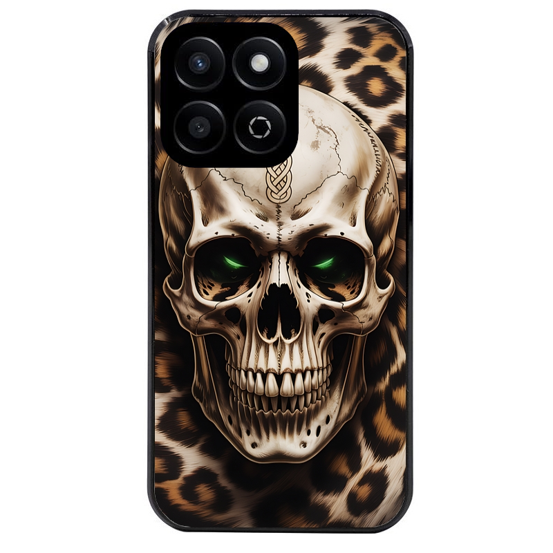 Coque noire taperso pour Honor 400 et Lite Pro Smart avec motif tete de mort leopard protection antichoc personnalisée