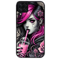 Coque noire taperso pour galaxy A22 A32 A52 A52S 4G 5G  avec motif anime et gothic boba protection antichoc personnalisée