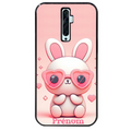 Coque noire taperso pour OPPO Reno 2 et 2Z avec motif lapin lunettes personnalisee protection antichoc personnalisée