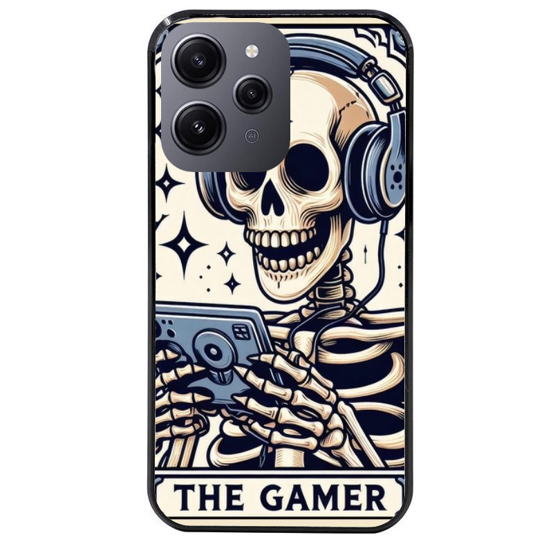 Coque noire taperso pour Redmi 12 4G et 5G avec motif mort gamer protection antichoc personnalisée