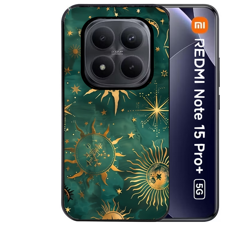 Coque noire taperso pour Redmi Note 15 et PRO PLUS 4G 5G avec motif lune et astro protection antichoc personnalisée
