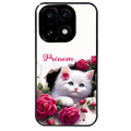 Coque noire taperso pour OnePlus 15 avec motif chat fleurs personnalisee protection antichoc personnalisée