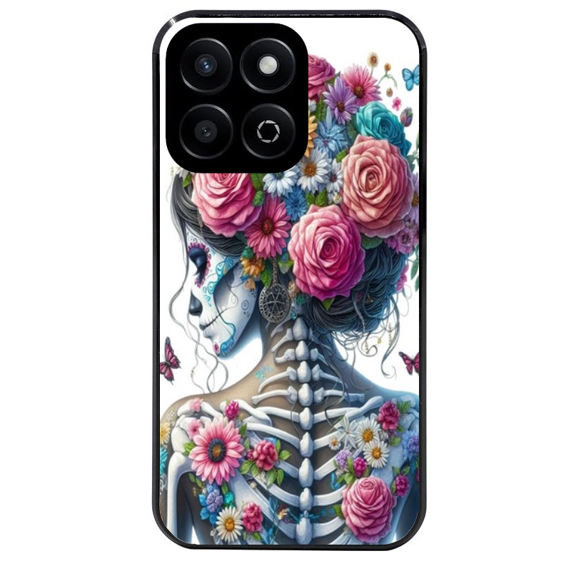 Coque noire taperso pour Honor 70 LITE 90 et LITE avec motif tete de mort calavera papillon protection antichoc personnalisée