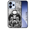 Coque noire taperso pour OPPO Reno 15 et F FS 5G avec motif tete de mort gamer beton protection antichoc personnalisée