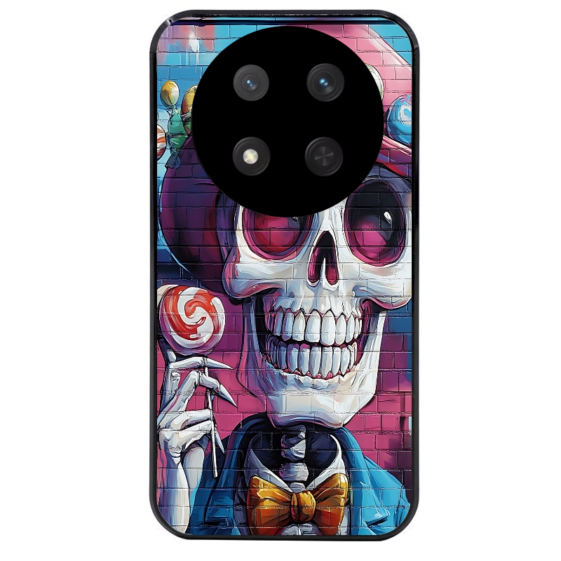 Coque noire taperso pour Magic 7 LITE et PRO avec motif tete de mort tag protection antichoc personnalisée