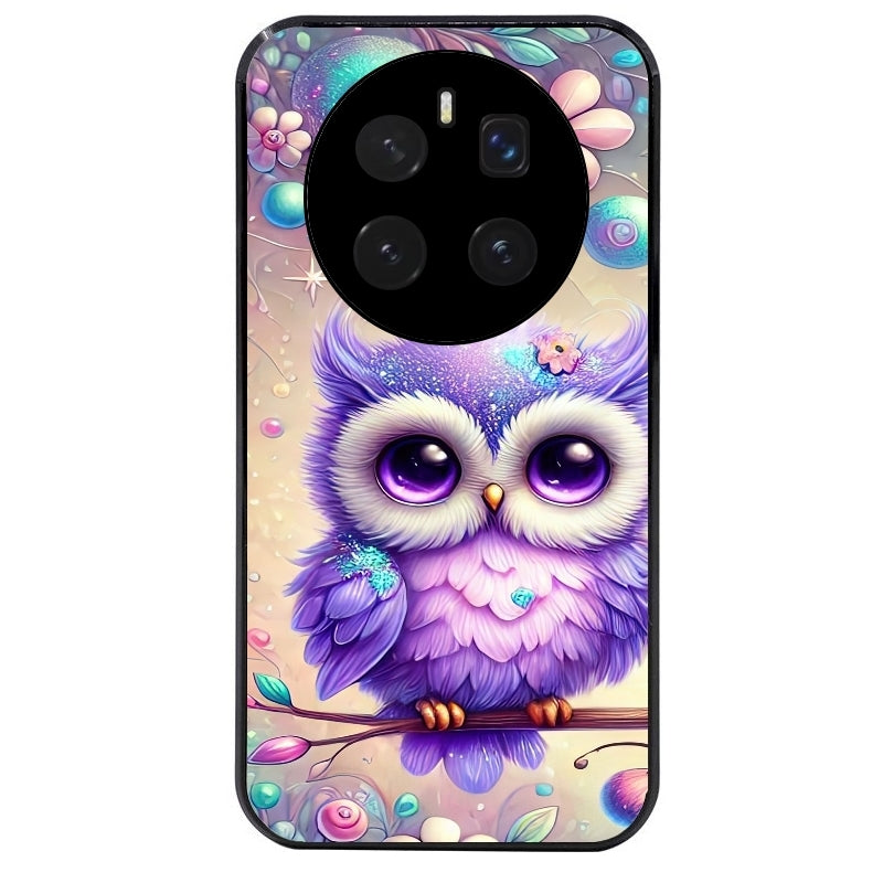 Coque noire taperso pour Magic 7 LITE et PRO avec motif chouette violette protection antichoc personnalisée
