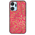 Coque noire taperso pour Honor X7A avec motif leopard fuschia protection antichoc personnalisée