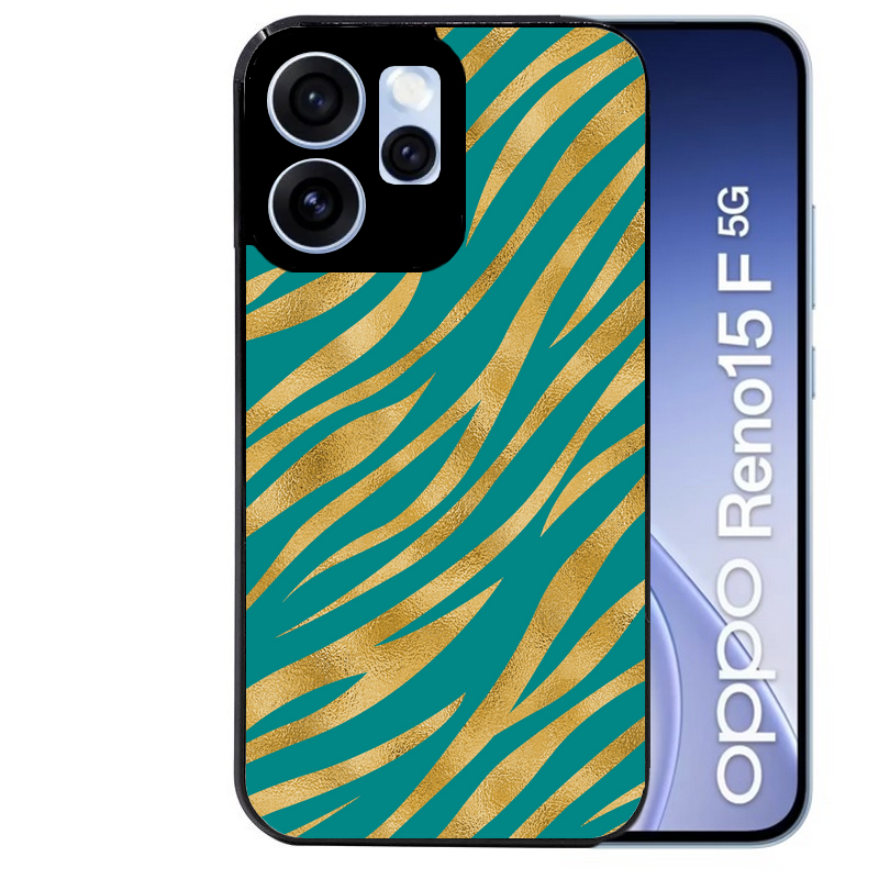 Coque noire taperso pour OPPO Reno 15 et F FS 5G avec motif zebre vert protection antichoc personnalisée