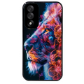 Coque noire taperso pour OnePlus Nord 5 avec motif lion fluo protection antichoc personnalisée