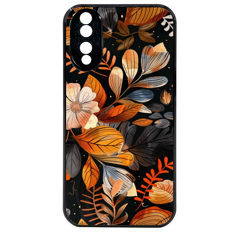 Coque noire taperso pour Honor 70 LITE 90 et LITE avec motif fleur automne protection antichoc personnalisée