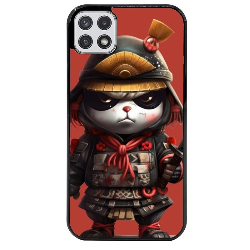 Coque noire taperso pour galaxy A22 A32 A52 A52S 4G 5G  avec motif panda et samourai protection antichoc personnalisée