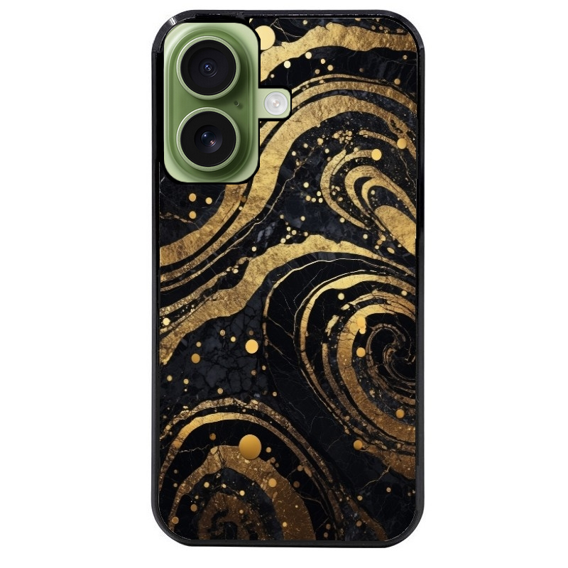 Coque noire taperso pour Iphone 17 17E AIR MAX PRO avec motif marbre noir protection antichoc personnalisée