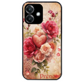 Coque noire taperso pour OPPO A40 avec motif coeur et fleur personnalisee protection antichoc personnalisée