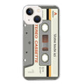 Coque taperso pour Iphone 15 et PRO PLUS PRO MAX avec motif cassette grise personnalisable protection antichoc personnalisée