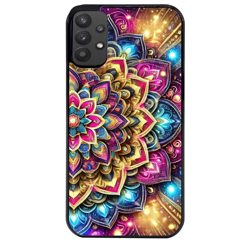 Coque noire taperso pour galaxy A22 A32 A52 A52S 4G 5G  avec motif mandala 2 protection antichoc personnalisée
