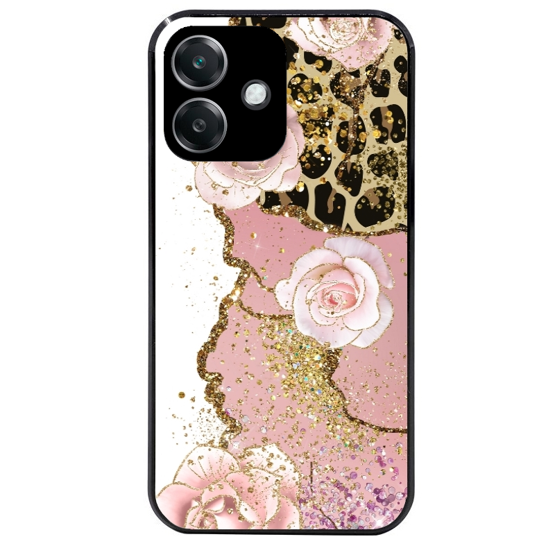 Coque noire taperso pour OPPO A40 avec motif marbre fleur leopard protection antichoc personnalisée
