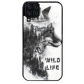 Coque noire taperso pour galaxy A22 A32 A52 A52S 4G 5G  avec motif renard fox wild protection antichoc personnalisée