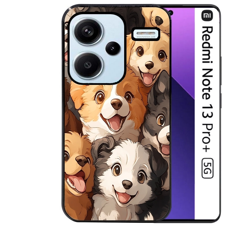 Coque noire taperso pour Redmi Note 13 PRO PLUS 5G avec motif chien smile protection antichoc personnalisée