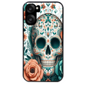 Coque noire taperso pour OnePlus Nord CE5 avec motif mort mexicaine turquoise protection antichoc personnalisée