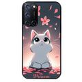 Coque noire taperso pour OPPO A72 4G avec motif chat anime avec votre prenom protection antichoc personnalisée