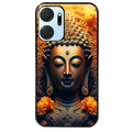 Coque noire taperso pour Honor X7A avec motif bouddha et fleur protection antichoc personnalisée