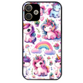 Coque noire taperso pour OPPO A5 PRO 4G et 5G avec motif licorne arc en ciel protection antichoc personnalisée