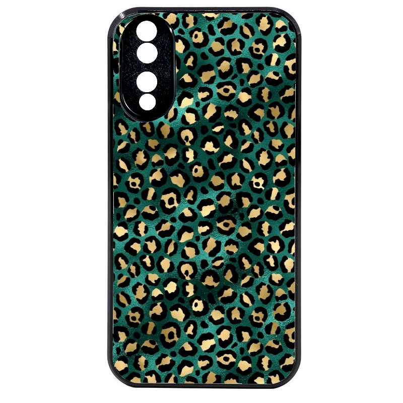 Coque noire taperso pour Honor 70 LITE 90 et LITE avec motif leopard vert protection antichoc personnalisée