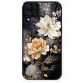 Coque noire taperso pour galaxy A22 A32 A52 A52S 4G 5G  avec motif fleur blanche protection antichoc personnalisée