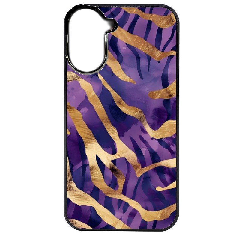Coque noire taperso pour Redmi A5 4G avec motif zebre violet protection antichoc personnalisée