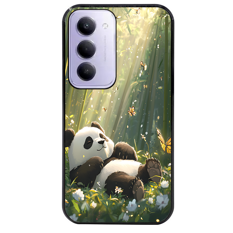 Coque noire taperso pour Redmi 15 4G et 5G avec motif panda bambou protection antichoc personnalisée