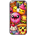 Coque noire taperso pour OPPO A5 A9 2020 avec motif anime donut kawaii protection antichoc personnalisée