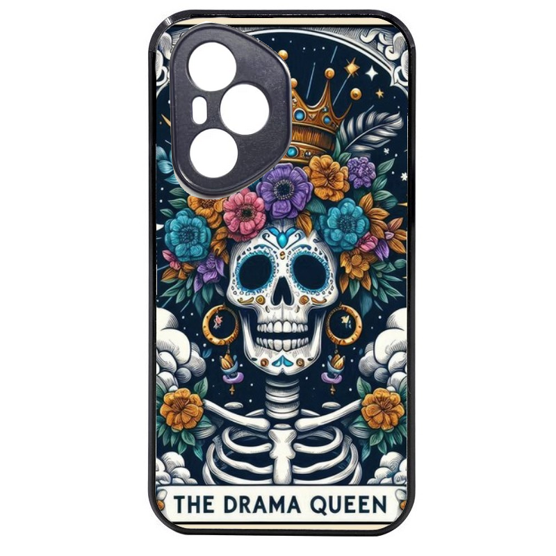 Coque noire taperso pour Honor 400 et Lite Pro Smart avec motif tete de mort drama queen protection antichoc personnalisée