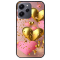 Coque noire taperso pour Redmi 12 4G et 5G avec motif coeur rose protection antichoc personnalisée