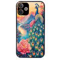Coque noire taperso pour OPPO A5 PRO 4G et 5G avec motif paon japan protection antichoc personnalisée
