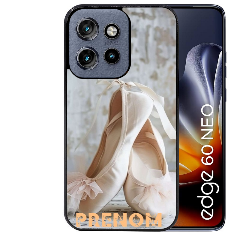 Coque noire taperso pour Moto Edge 60 et Neo Fusion Pro avec motif ballerine danse personnalisee protection antichoc personnalisée