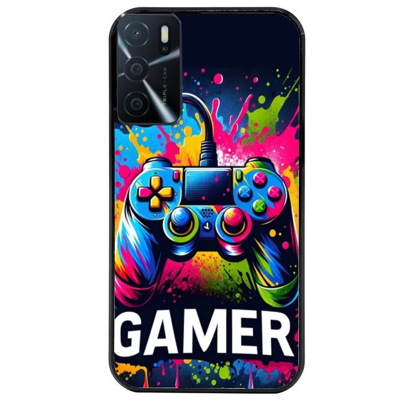 Coque noire taperso pour OPPO A16 et A16S avec motif gamer protection antichoc personnalisée