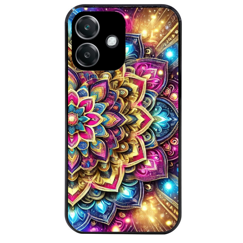 Coque noire taperso pour OPPO A40 avec motif mandala 2 protection antichoc personnalisée