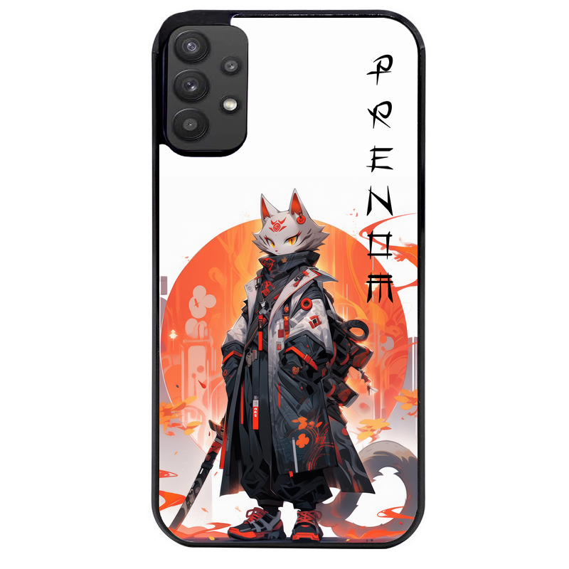 Coque noire taperso pour galaxy A22 A32 A52 A52S 4G 5G  avec motif anime chat japan personnalise protection antichoc personnalisée