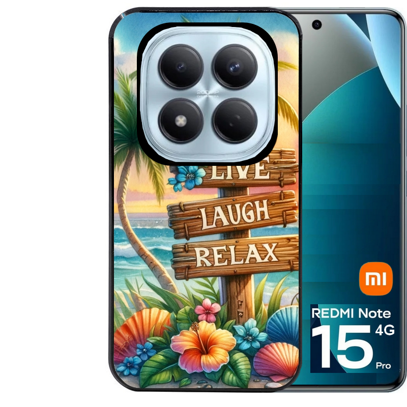 Coque noire taperso pour Redmi Note 15 et PRO PLUS 4G 5G avec motif tropical vacances protection antichoc personnalisée
