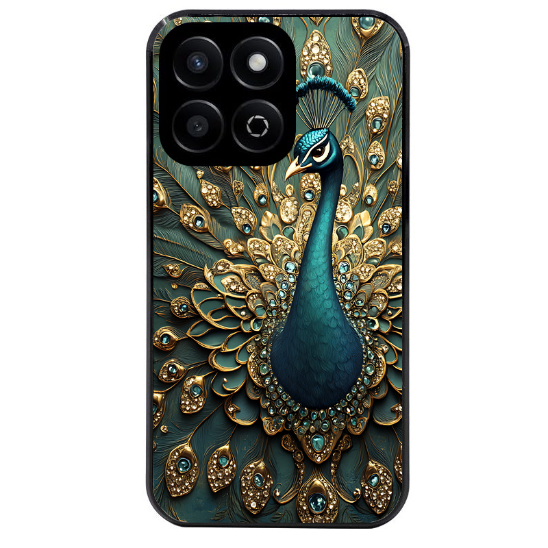 Coque noire taperso pour Honor 70 LITE 90 et LITE avec motif paon bijoux protection antichoc personnalisée