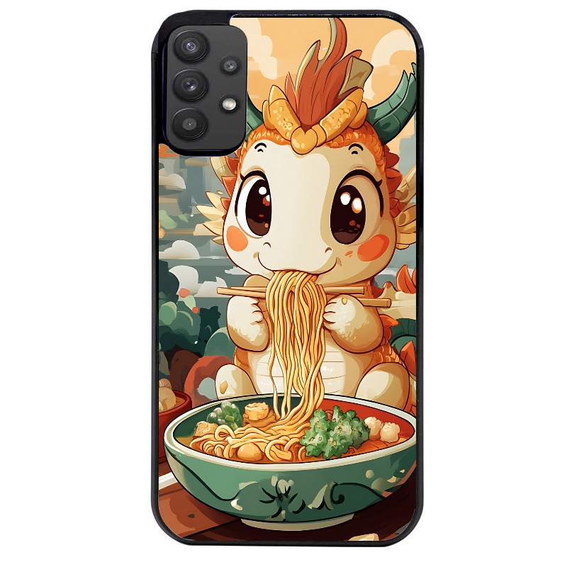 Coque noire taperso pour galaxy A22 A32 A52 A52S 4G 5G  avec motif dragon ramen 3 protection antichoc personnalisée