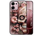 Coque noire taperso pour OPPO A6 PRO 4G et 5G avec motif tete de mort calavera rose protection antichoc personnalisée